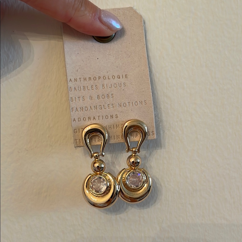 Anthropologie Gold Drop Earrings